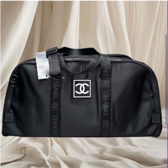 Chanel Black Duffel Bag - Nylon Gym Travel Tote - Authentic VIP/GWP - NWT - Picture 1 of 8